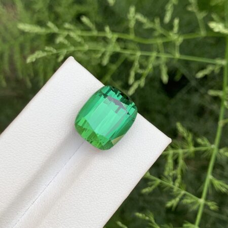 Loose Faceted Cushion Cut Green Tourmaline