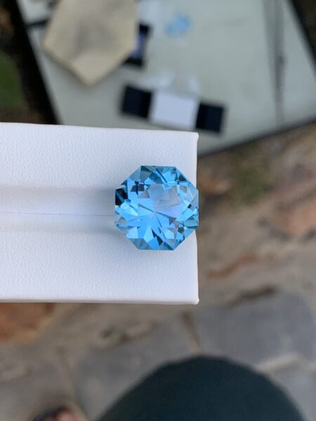 Octagonal Shape Swiss Blue Topaz