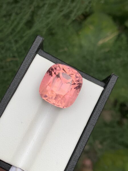 Cushion Cut Peach Pink Natural Tourmaline From Afghanistan