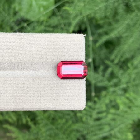 Loose Faceted Emerald Cut Natural Rhodolite Garnet From Africa