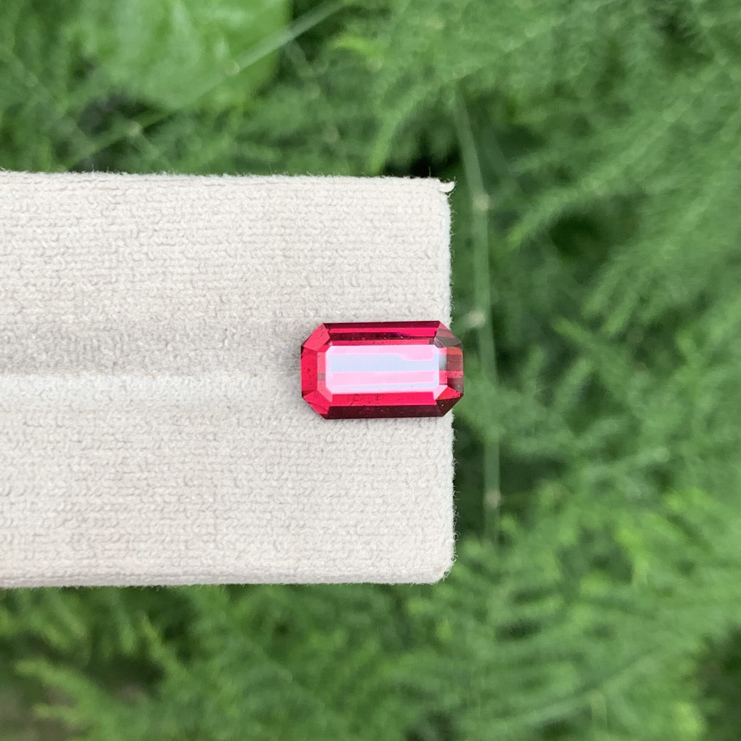 Loose Faceted Emerald Cut Natural Rhodolite Garnet From Africa