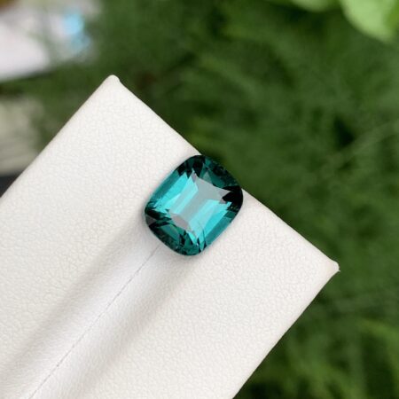 Loose Faceted Natural Cushion Cut Indicolite Tourmaline From Afghanistan