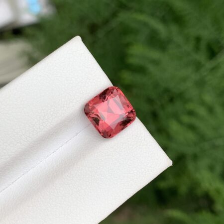 Square Cushion Cut Reddish Pink Color Tourmaline From Afghanistan
