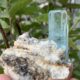 Sky Blue Color Aquamarine Crystal on Matrix