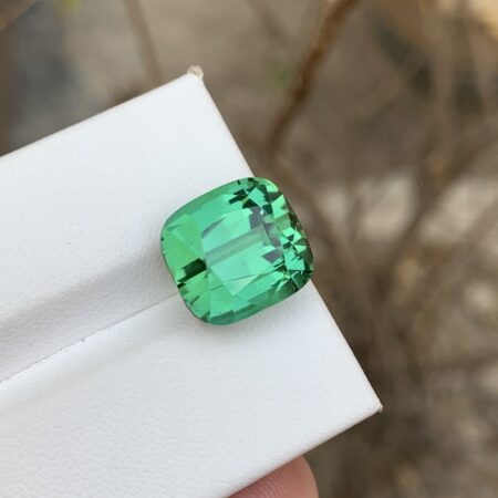 Natural Mint Green Cushion Cut Tourmaline from Afghanistan