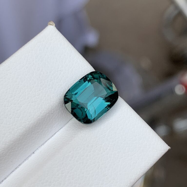 Natural Indicolite Tourmaline Cushion Cut from Afghanistan