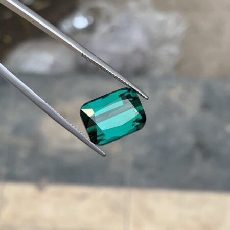 Natural Greenish Blue Cushion Cut Tourmaline from Afghanistan