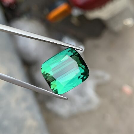 Natural Green Cushion Cut Tourmaline from Afghanistan