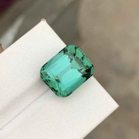 Natural Bluish Green Cushion Cut Tourmaline from Afghanistan